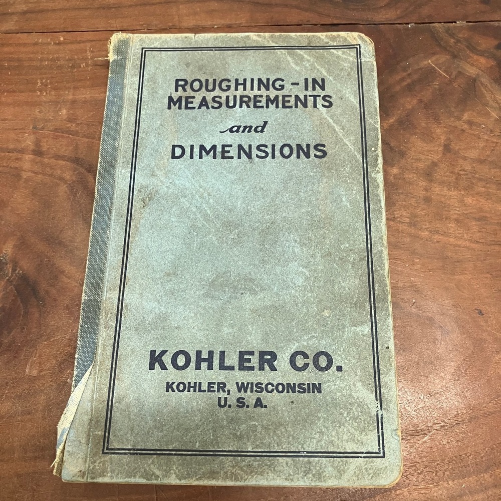 Roughing-In Measurements Dimensions Kohler Co. 1914 Vintage Plumbing Catalog
